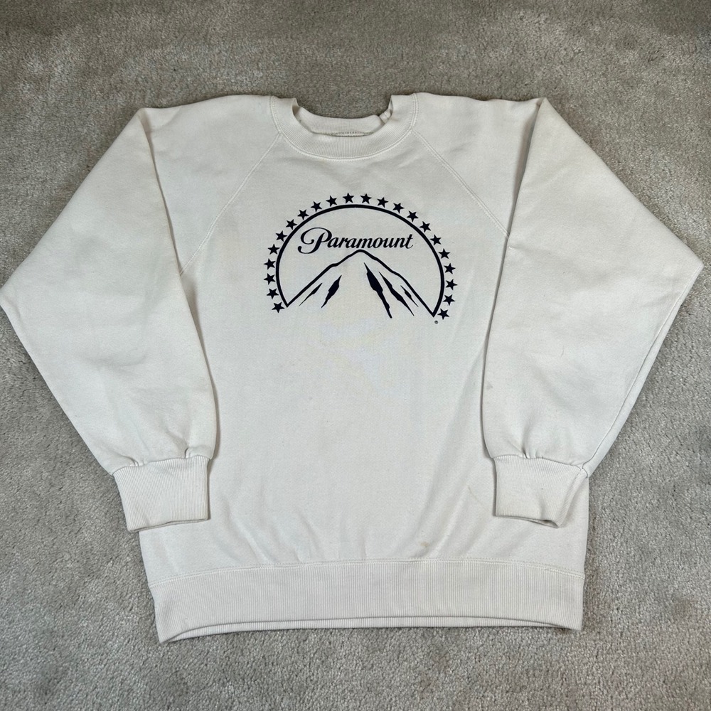 Vintage 90s Paramount Pictures Sweatshirt Promo Mens‎ Medium Cream Raglan Rare